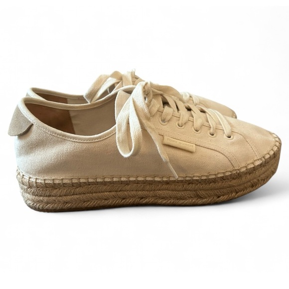 Tory Burch Cream Canvas Espadrille Sneakers Size US 10 - Picture 3 of 6